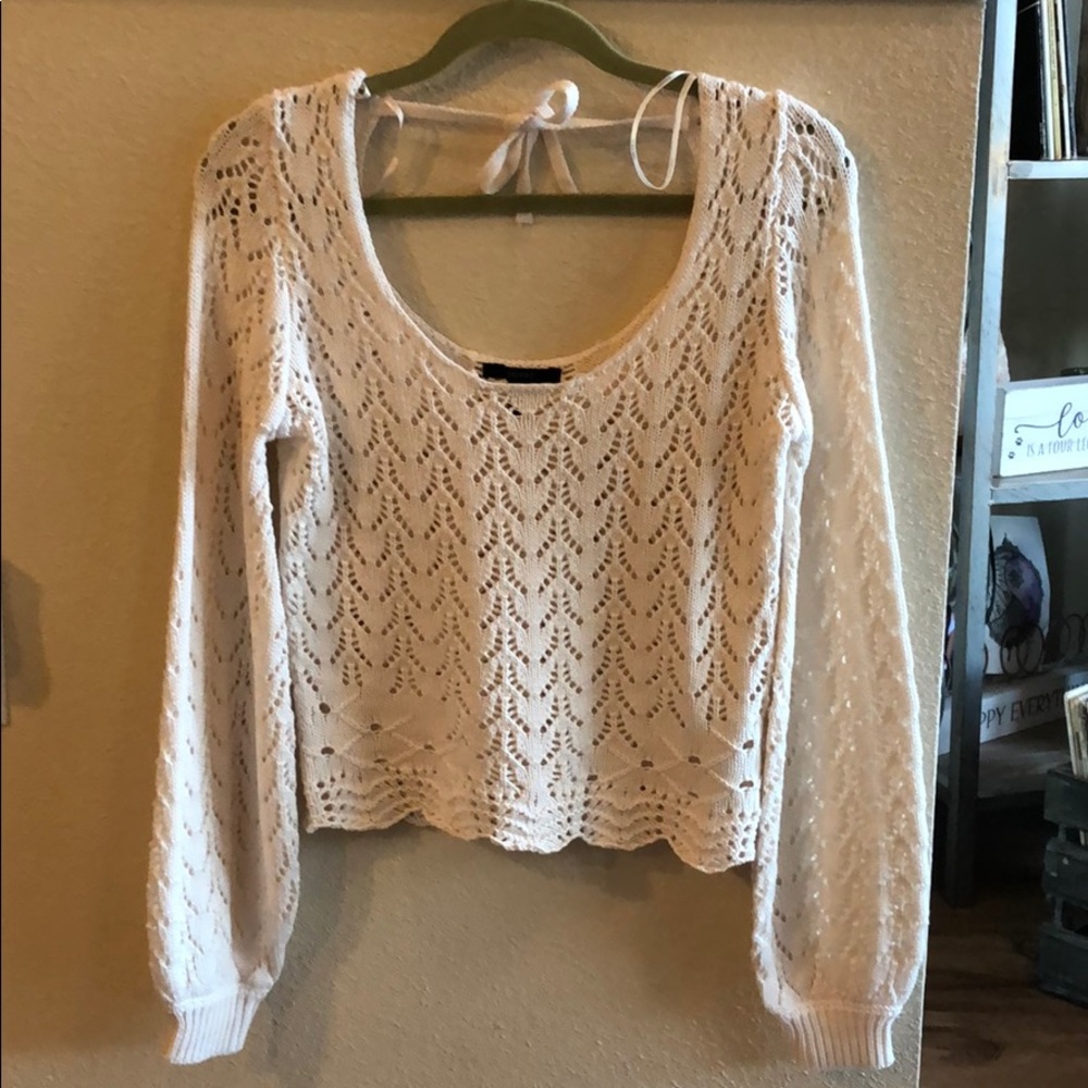 Forever 21 Crochet & off the shoulder knit sweater